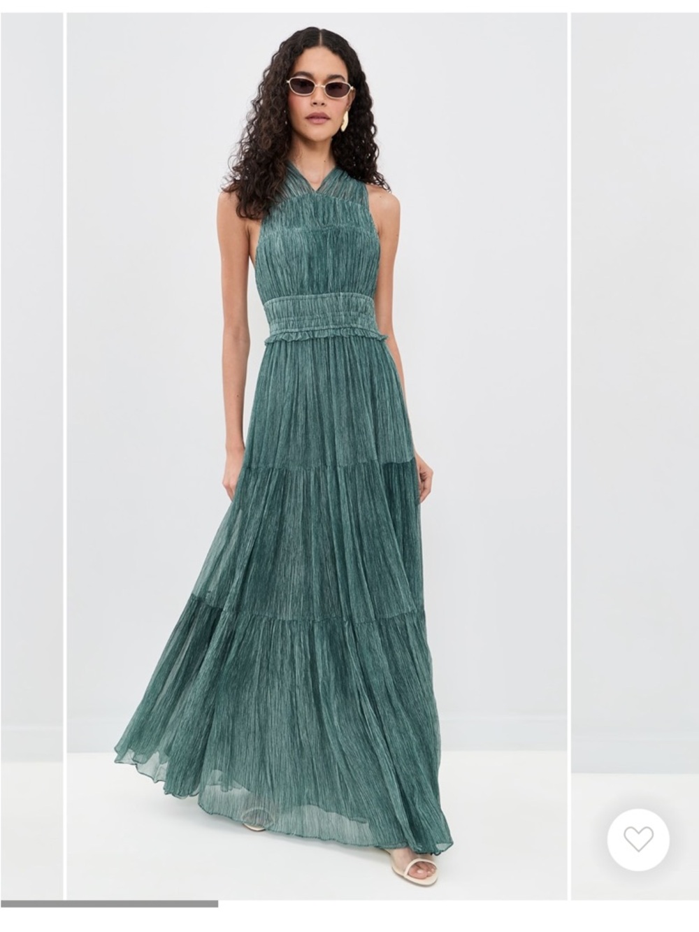 Ulla Johnson Freesia Silk Chiffon Gown Slate Blue Maxi Dress Size 14